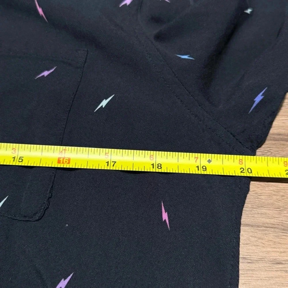 Rails Rocsi Black Multi Lightning Button Up Long Sleeve Blouse Casual Printed Sm - Picture 7 of 8